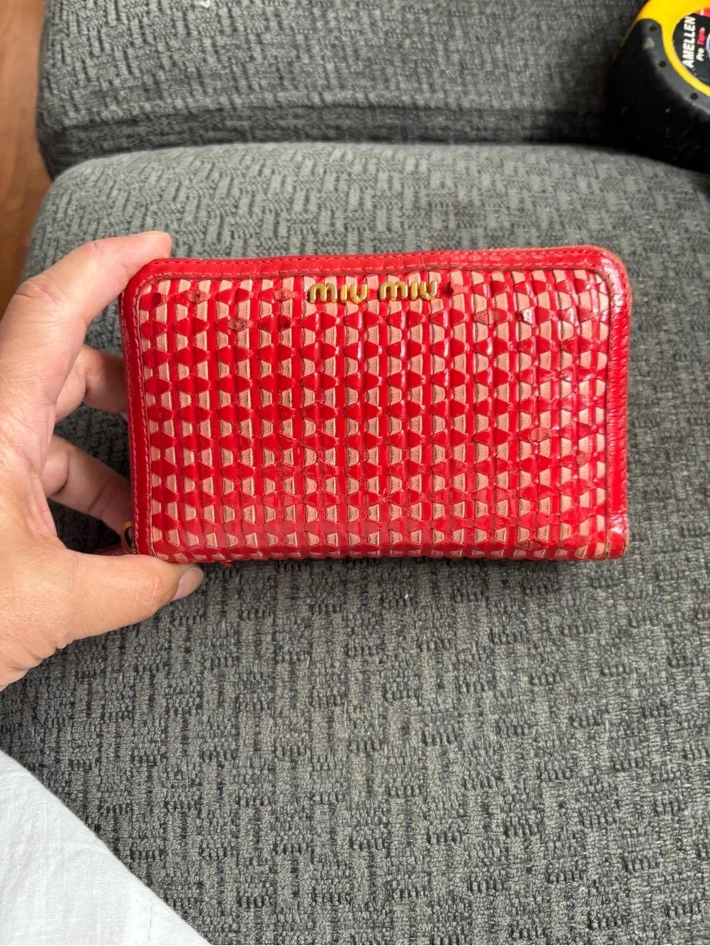 Miu Miu gold woven sleek